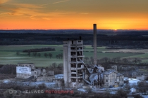 Altes Westfalen-Werk zu Sonnenuntergang